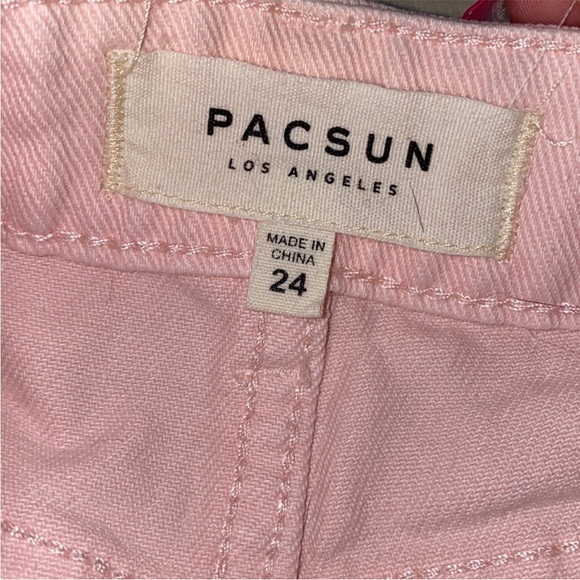 Light pink denim distressed mini skirt - Picture 3 of 3